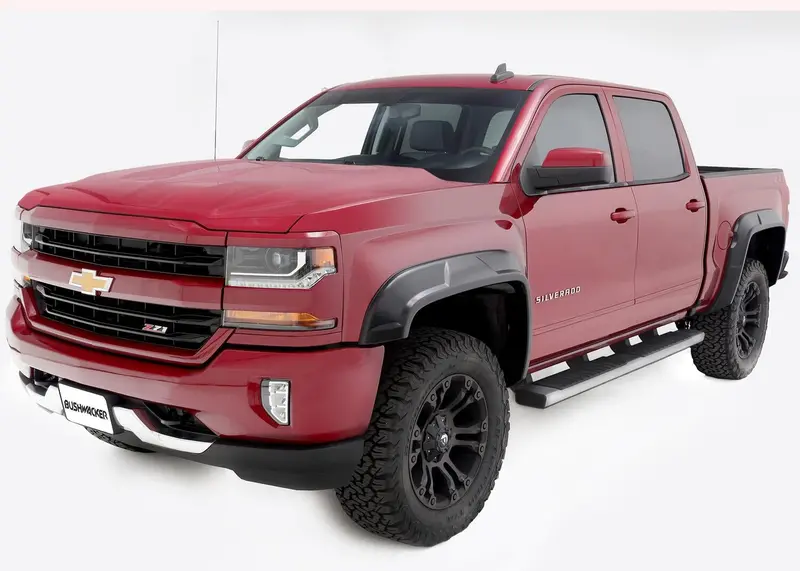 Bushwacker 40944-02 Drt Style Fender Flares; Front And Rear 2014-2018 Chevrolet Silverado 1500 1