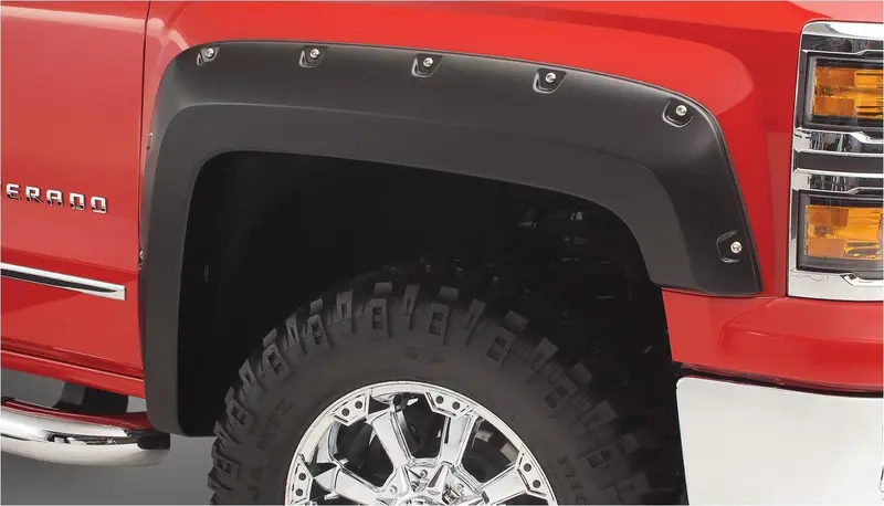 Bushwacker 40948-02 Black Pocket/Rivet Style Smooth Finish 4-Piece Fender Flare Set For 2003-2006 Chevrolet Avalanche W/O Body Cladding 2