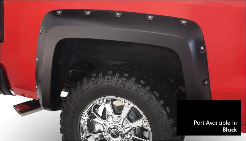 Bushwacker 40959-34 Pocket/Rivet Style Color Matched Black 4-Piece Fender Flare Set For 2016-2018 Silverado 1500; Fits 69.3 In. Bed 2