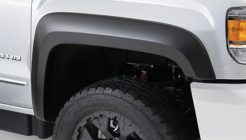 Bushwacker 40966-02 Black Extend-A-Fender Style Smooth Finish 4-Piece Fender Flare Set For 2015-2019 Gmc Sierra 2500 Hd/3500 Hd 2