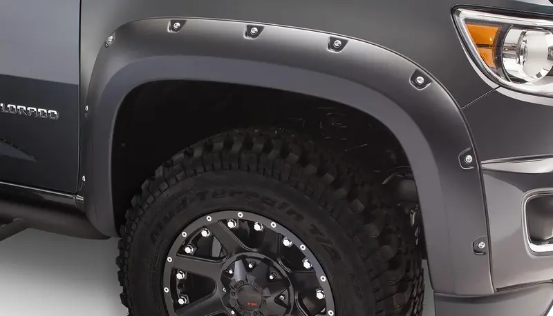 Bushwacker 40970-02 Black Pocket/Rivet Style Smooth Finish 4-Piece Fender Flare Set For 2015-2021 Chevrolet Colorado W/74 In. Bed 2