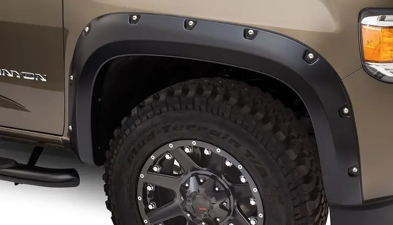 Bushwacker 40971-02 Black Pocket/Rivet Style Smooth Finish 4-Piece Fender Flare Set For 2015-2021 Gmc Canyon W/61.7 In. Bed 2