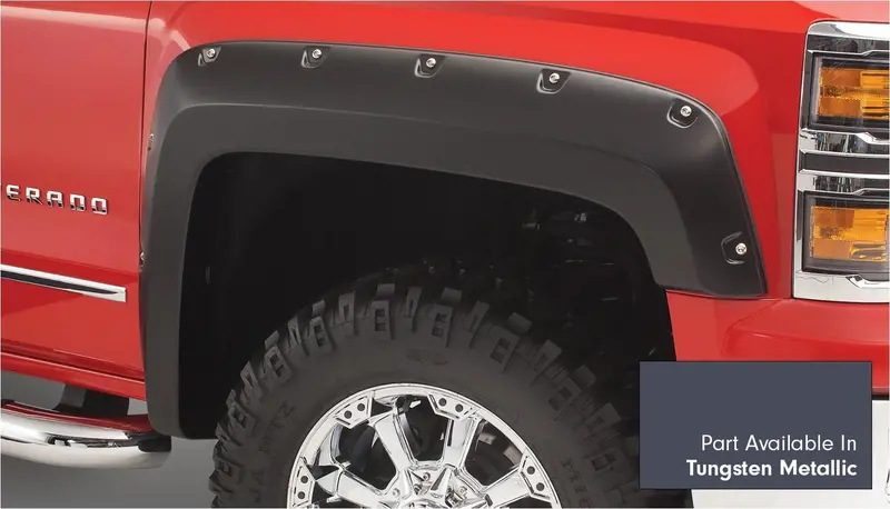 Bushwacker 40974-64 Pocket/Rivet Style Color Matched Abalone White Tricoat 4-Piece Fender Flare Set For 2016-2017 Gmc Sierra 1500 Factory Mudflaps Must Be Removed 1