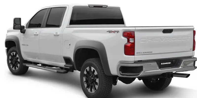Bushwacker 40986-02 Black Extend-A-Fender Style Smooth Finish 4-Piece Fender Flare Set For 2020-2026 Chevrolet Silverado 2500/3500 1