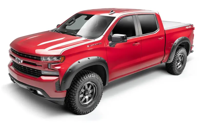 Bushwacker 48113-08 Black Forge Pocket/Rivet Textured Finish 4-Pc Fender Flare Set For 14-15 Chev Silverado 1500 1
