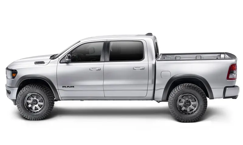 Bushwacker 50058-02 Black Extend-A-Fender Style Smooth Finish Rear Fender Flares For 2019-2022 Ram 1500; Will Not Fit Rebel And Trx Models 2