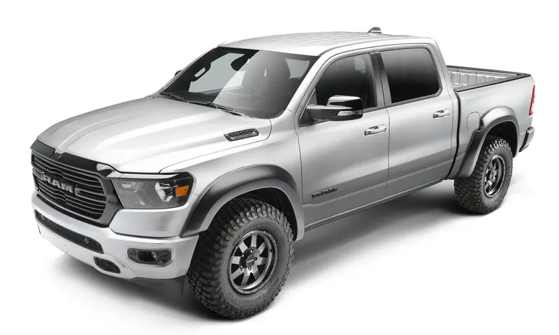 Bushwacker 50926-02 Black Extend-A-Fender Style Smooth Finish 4-Piece Fender Flare Set For 2019-2022 Ram 1500; Will Not Fit Rebel And Trx Models 1