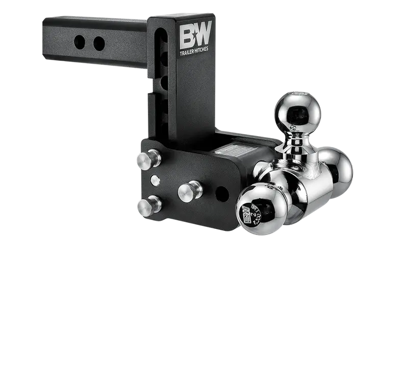 B&W 10,000Lbs Black Tow & Stow 3 Ball Trailer Hitch With 5" Drop - 2" Receiver 1