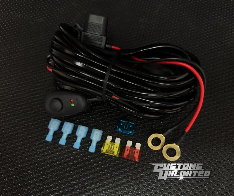 Customs Unlimited 12Ft Wiring Harness Kit W/Relay, Fuse & Switch For 12V Lights 1
