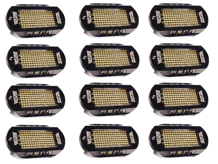Customs Unlimited Pure White 144 Led Plug & Play 12 Pod Blazing Rock Light Kit - Universal 1