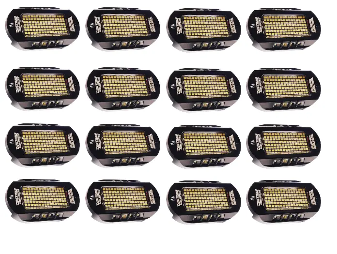 Customs Unlimited Pure White 144 Led Plug & Play 16 Pod Blazing Rock Light Kit - Universal 1