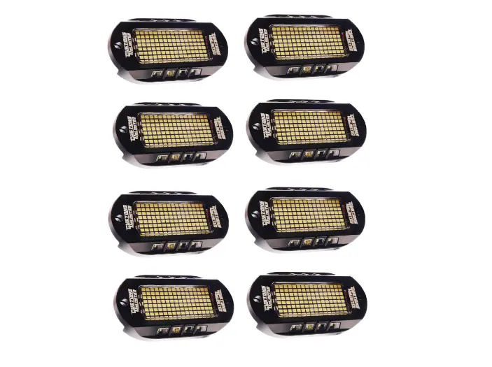 Customs Unlimited Pure White 144 Led Plug & Play 8 Pod Blazing Rock Light Kit - Universal 1