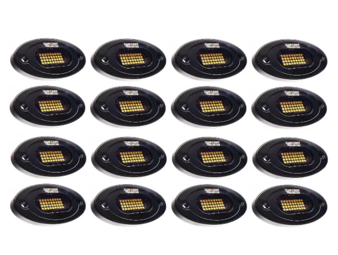 Customs Unlimited Pure White 36 Led Plug & Play Extreme Brightness 16 Pod Rock Light Kit - Universal 1