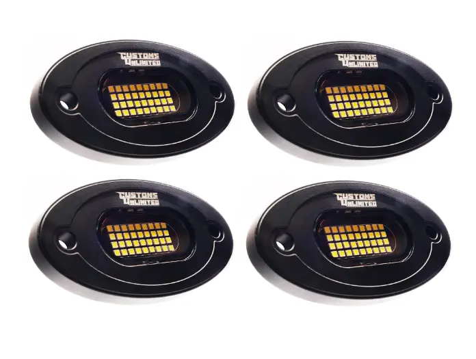 Customs Unlimited Pure White 36 Led Plug & Play Extreme Brightness 4 Pod Rock Light Kit - Universal 1