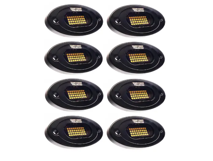 Customs Unlimited Pure White 36 Led Plug & Play Extreme Brightness 8 Pod Rock Light Kit - Universal 1