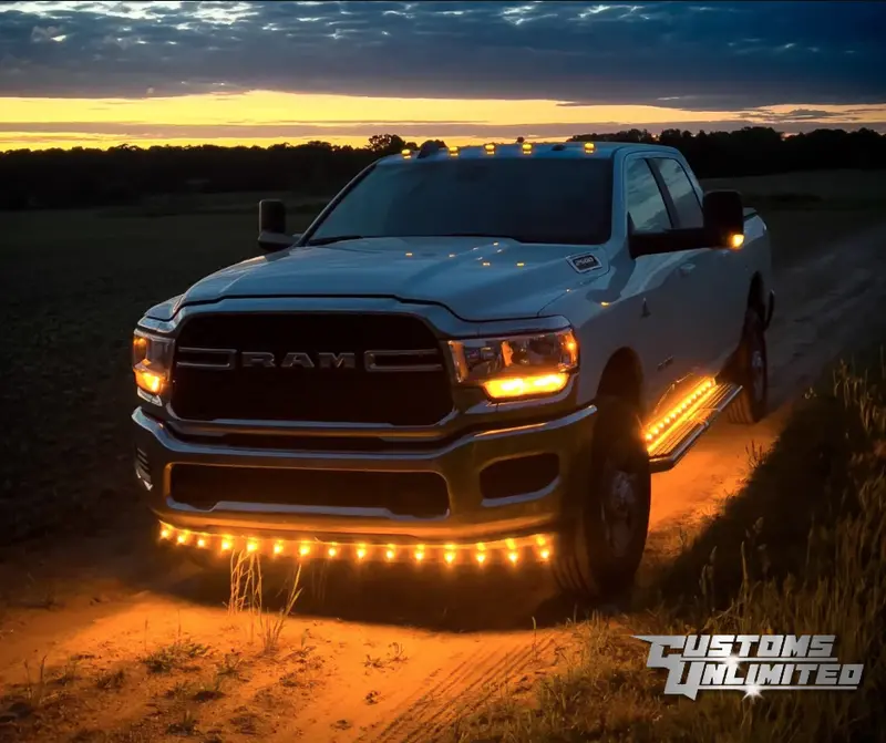 Customs Unlimited Rocker Running 13 Light Kit For 2019-2024 Ram 2500/3500 6.7L 5