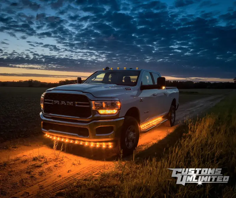 Customs Unlimited Rocker Running 13 Light Kit For 2019-2024 Ram 2500/3500 6.7L 6