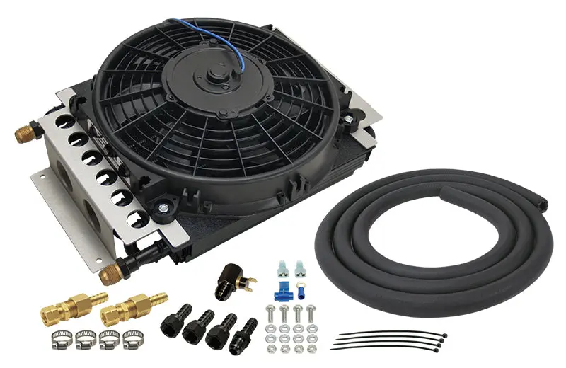 Derale 16 Pass Electra-Cool Remote Transmission Cooler Kit -8An Inlets 10" Fan 1