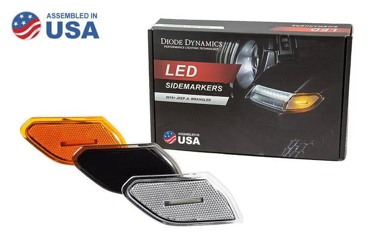 Diode Dynamics Plug-And-Play Led Front Sidemarkers For 2020-2025 Jeep Gladiator / 2018-2025 Wrangler 1