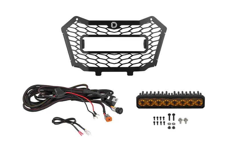 Diode Dynamics Ss10 Max Yellow/Amber Backlit Sae Light Bar Grille Kit For 2019–2025 Honda Talon 1000 1