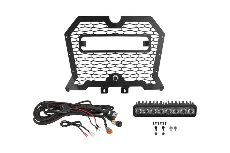 Diode Dynamics Ss10 Pro White/Multicolor Sae Grille Light Bar Kit For 2019-2024 Polaris Rzr Xp 1