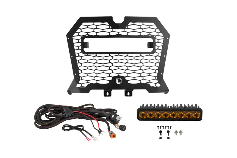 Diode Dynamics Ss10 Pro Yellow/Amber Backlit Sae Light Bar Grille Kit For 2019–2024 Polaris Rzr Xp 1000 1