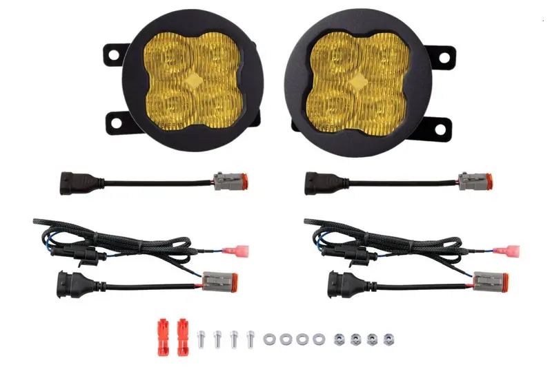 Diode Dynamics Ss3 Max Type A 6000K Sae Yellow Fog Light Kit W/ Amber Backlight 1