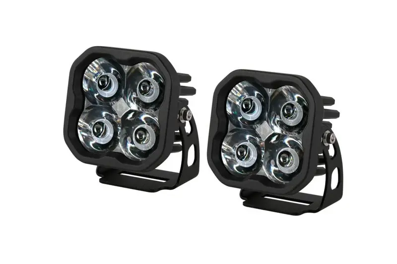 Diode Dynamics Ss3 Max White Spot Light Pod Set W/ Amber Backlight W/ Harness 1