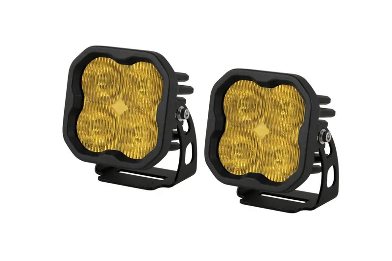 Diode Dynamics Ss3 Pro Amber Universal Fog Light Pod Set W Amber Backlight 1