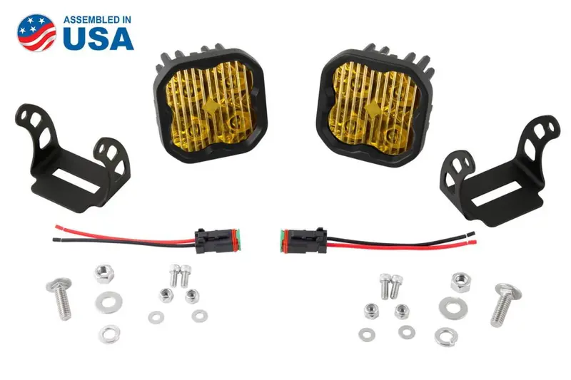 Diode Dynamics Ss3 Pro Amber Universal Fog Light Pod Set W Amber Backlight 2