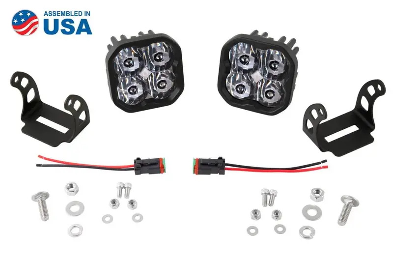 Diode Dynamics Ss3 Pro White Universal Flood Light Pod Set W Amber Backlight 2