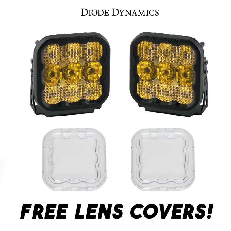 Diode Dynamics Ss5 Amber Sport Universal Combo Light Kit W/ Clear Lens Covers 1