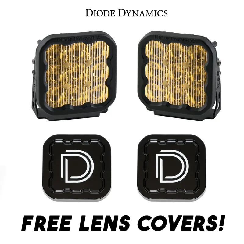 Diode Dynamics Ss5 Amber Sport Universal Driving Light Kit W/ Black Lens Covers 1