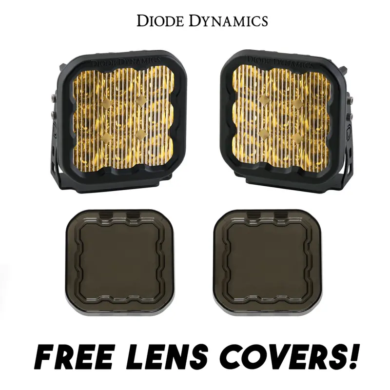 Diode Dynamics Ss5 Amber Sport Universal Driving Light Kit W/ Smoked Lens Covers 1