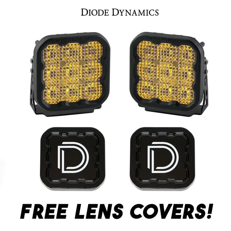 Diode Dynamics Ss5 Amber Sport Universal Flood Light Kit W/ Black Lens Covers 1