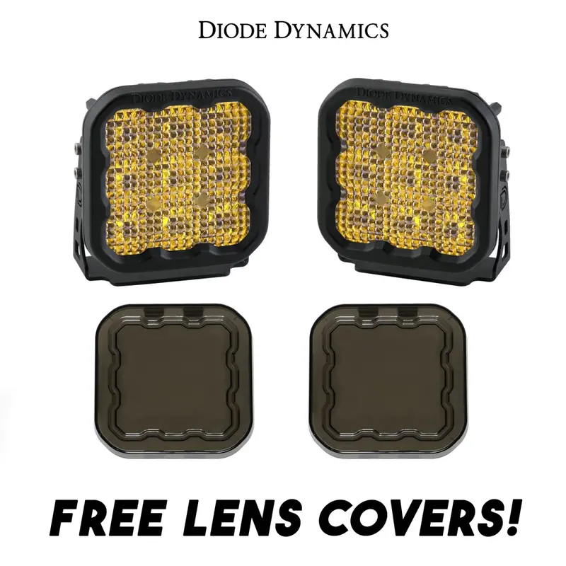 Diode Dynamics Ss5 Amber Sport Universal Flood Light Kit W/ Smoked Lens Covers 1