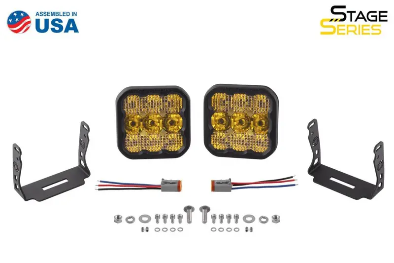 Diode Dynamics Ss5 Amber Sport Universal Flood Light Kit W/ Smoked Lens Covers 2