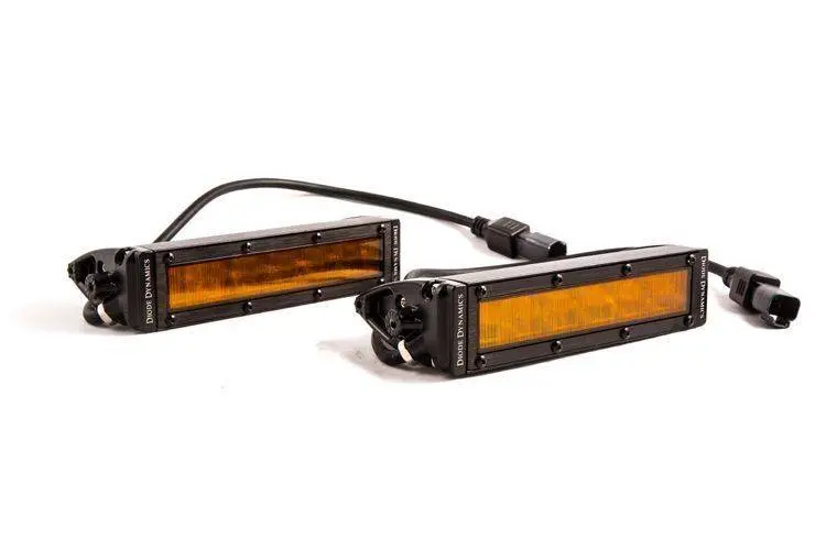 Diode Dynamics Ss6 Sae/Dot Amber Led Universal Fog Light Bar Pair W/ Harness 1