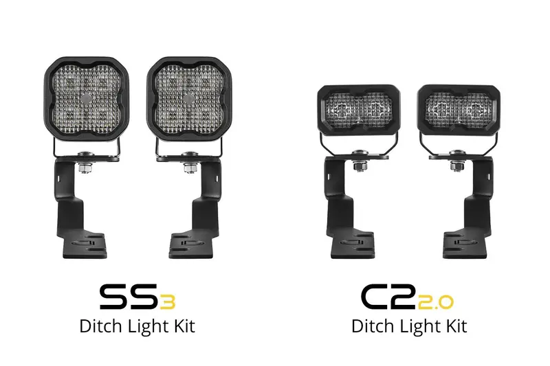 Diode Dynamics Stage Series 2" C2 2.0 Pro White Combo/Driving With Amber Backlit Ditch Light Kit For 2019–2025 Toyota Rav4 2
