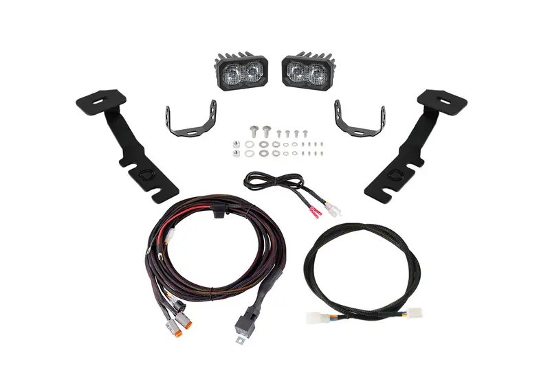 Diode Dynamics Stage Series 2" C2 2.0 Sport White Combo Ditch Light Kit With Amber Backlight For 2019–2025 Toyota Rav4 1