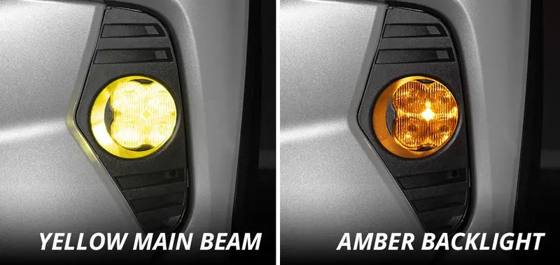 Diode Dynamics Stage Series 3" Ss3 Max Yellow With Amber Backlit Fog Light Kit For 2019–2022 Toyota Rav4 2