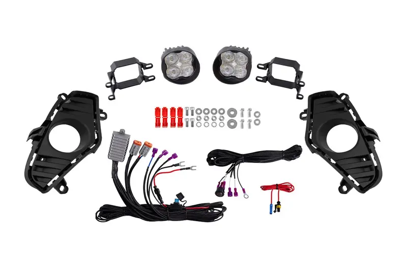 Diode Dynamics Stage Series 3" Ss3 Pro White W/ Amber Backlit Fog Light Kit For 2019–2022 Toyota Rav4 1