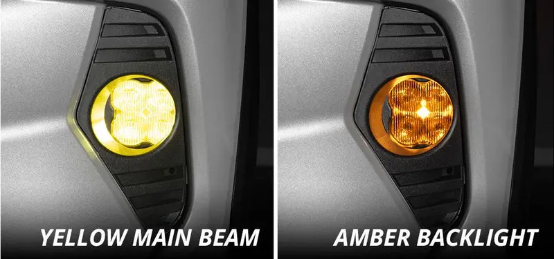 Diode Dynamics Stage Series 3" Ss3 Pro Yellow W/ Amber Backlit Fog Light Kit For 2019–2022 Toyota Rav4 2