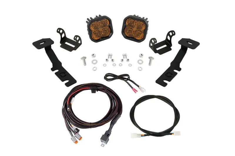 Diode Dynamics Stage Series 3" Ss3 Pro Yellow With Amber Backlit Ditch Light Kit For 2019–2025 Toyota Rav4 1