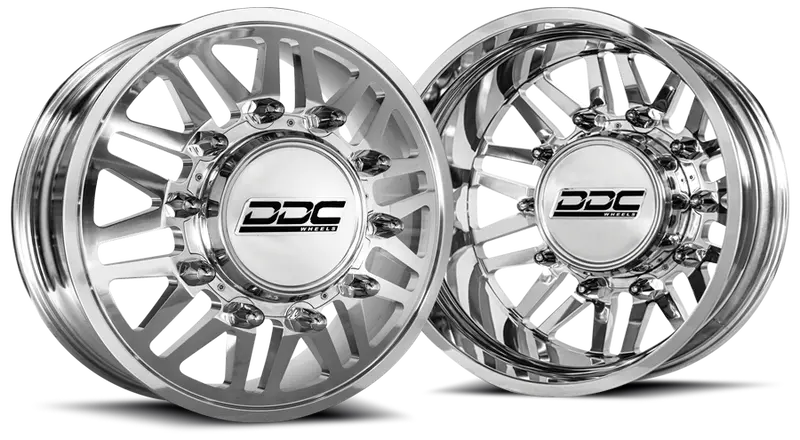 Dually Wheel Kit 94-18 Ram 92-10 Gm Aftermath Polished 20X8.25 8X165 12.50 Tire 1
