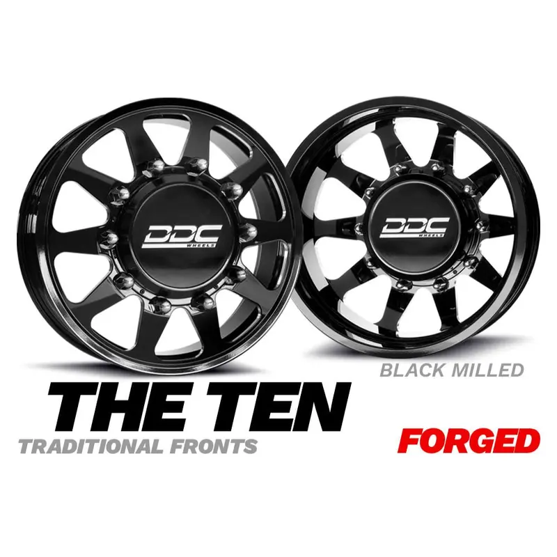 Dually Wheels The Ten Forged 20X8.25 8X165 Black/Mill 94-18 Dodge Ram 3500 92-10 Silverado/Sierra 3500 87-97 Ford F-350 Ddc Wheels 2