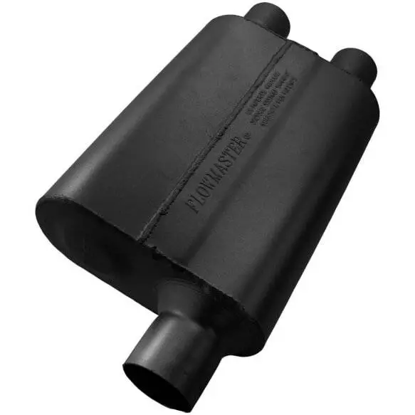 Flowmaster 40 Series Delta Flow 2.5" Offset In 2.25" Dual Out Universal Muffler 1