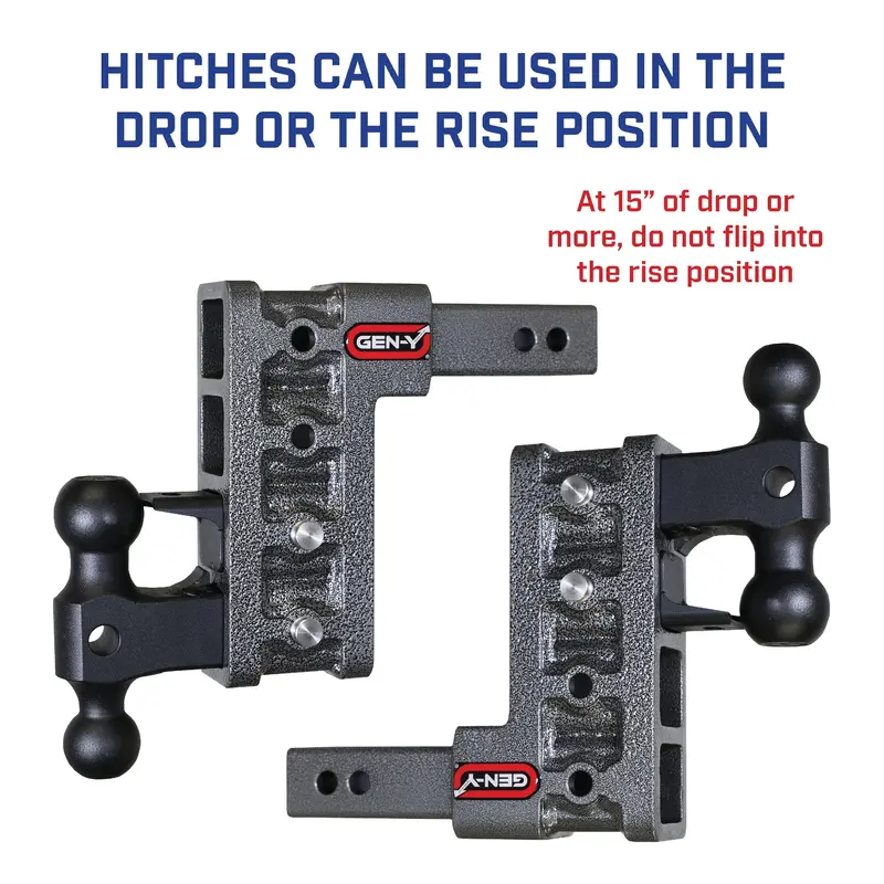 Gen-Y Mega Duty 6In Drop Hitch 32K Dual-Ball Mount Pintle Lock For 3In Receiver 2