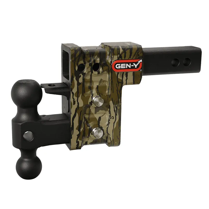 Gen-Y Mega Duty Mossy Oak 5In Drop Hitch 10K Dual Ball W/ Pintle For 2In Receiver 1