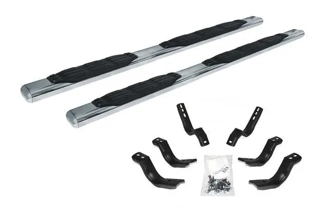 Go Rhino 105434680Ps - 5" 1000 Series Side Steps With Mounting Brackets Kit - Polished Stainless Steel 1